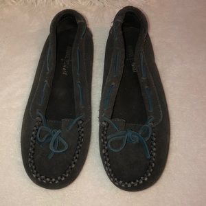 Navy blue moccasins